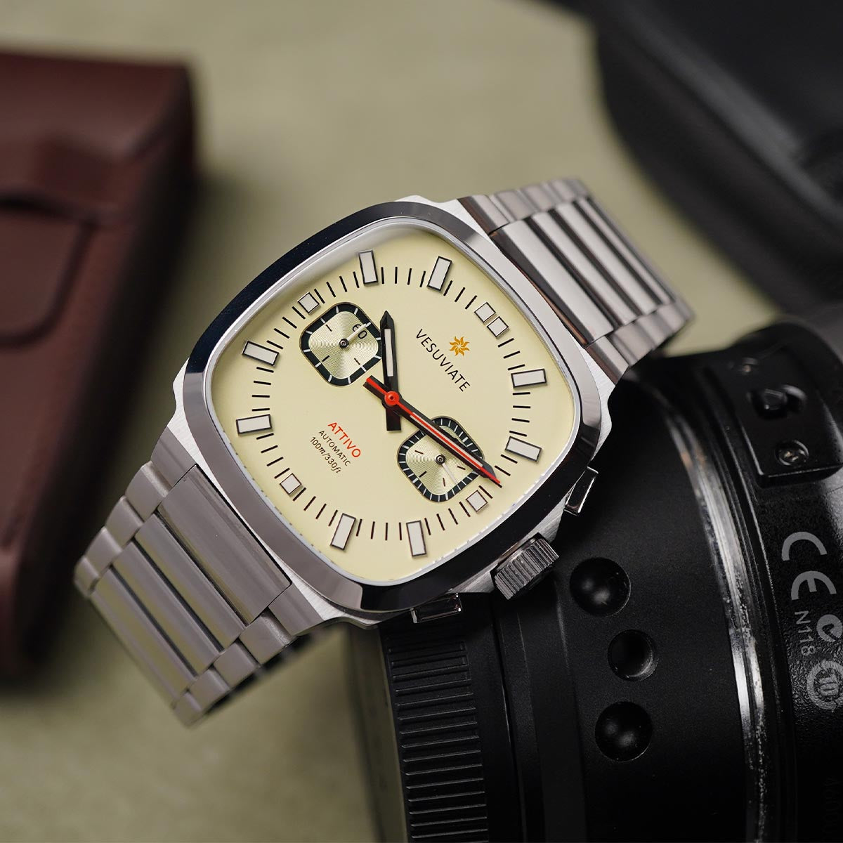 Vesuviate Attivo Chrono 39mm Pale Yellow Dial Automatic - Horology Story Youtube Store