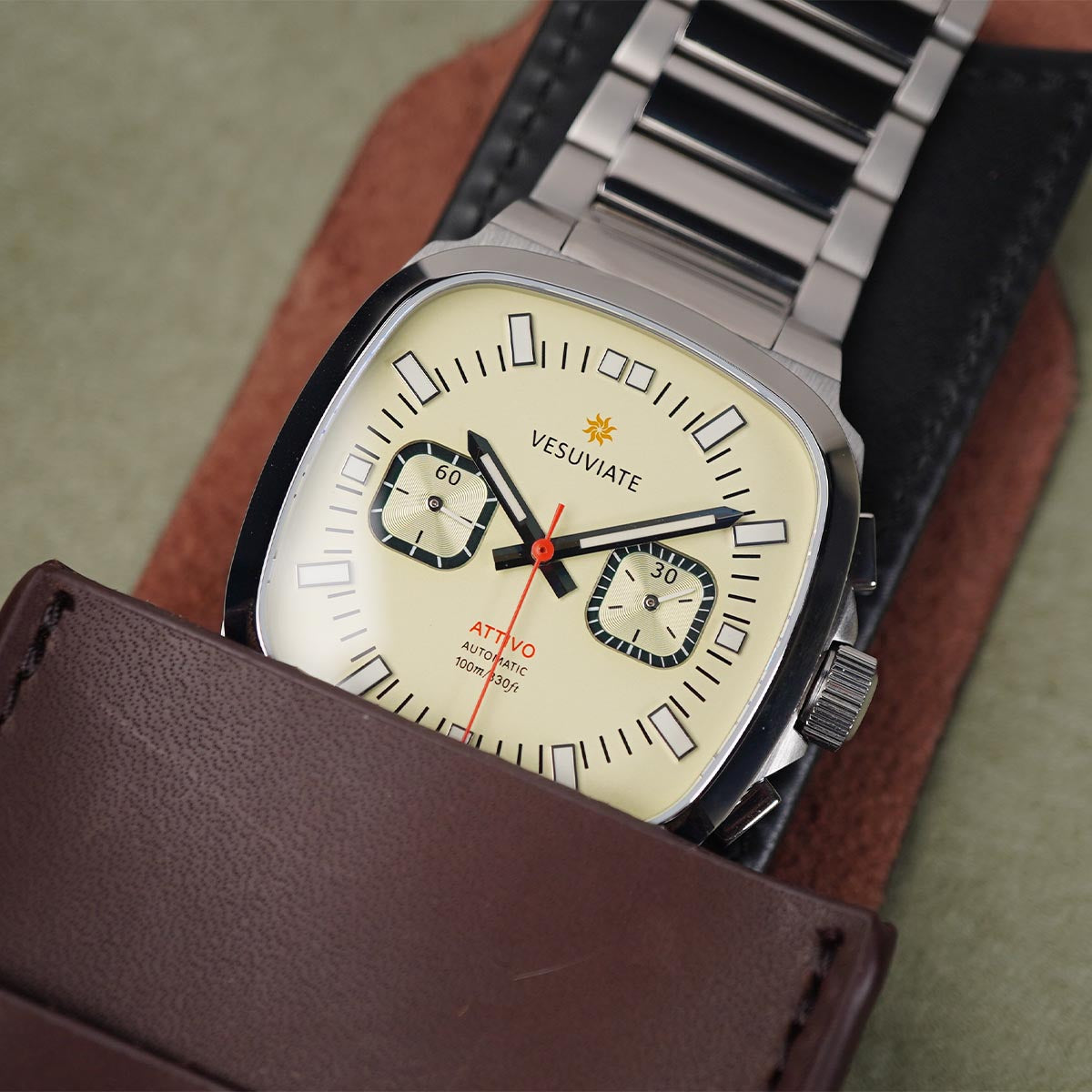 Vesuviate Attivo Chrono 39mm Pale Yellow Dial Automatic - Horology Story Youtube Store