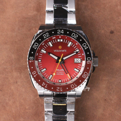 Vesuviate Volare 41mm GMT Red Dial - Horology Story Youtube Store