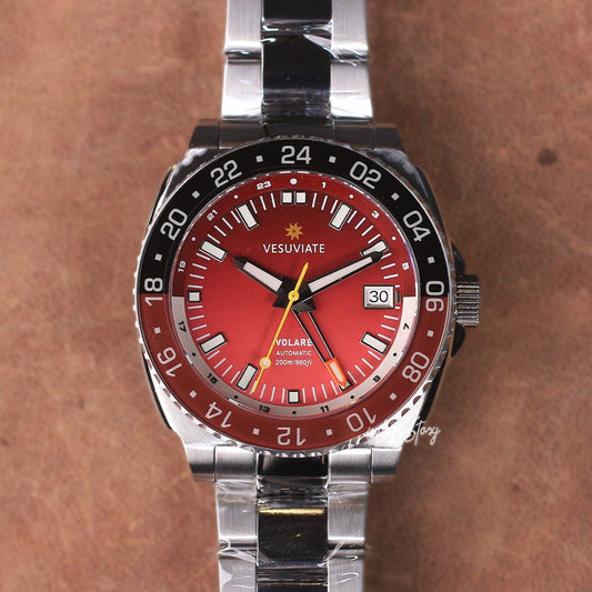 Vesuviate Volare 41mm GMT Red Dial - Horology Story Youtube Store