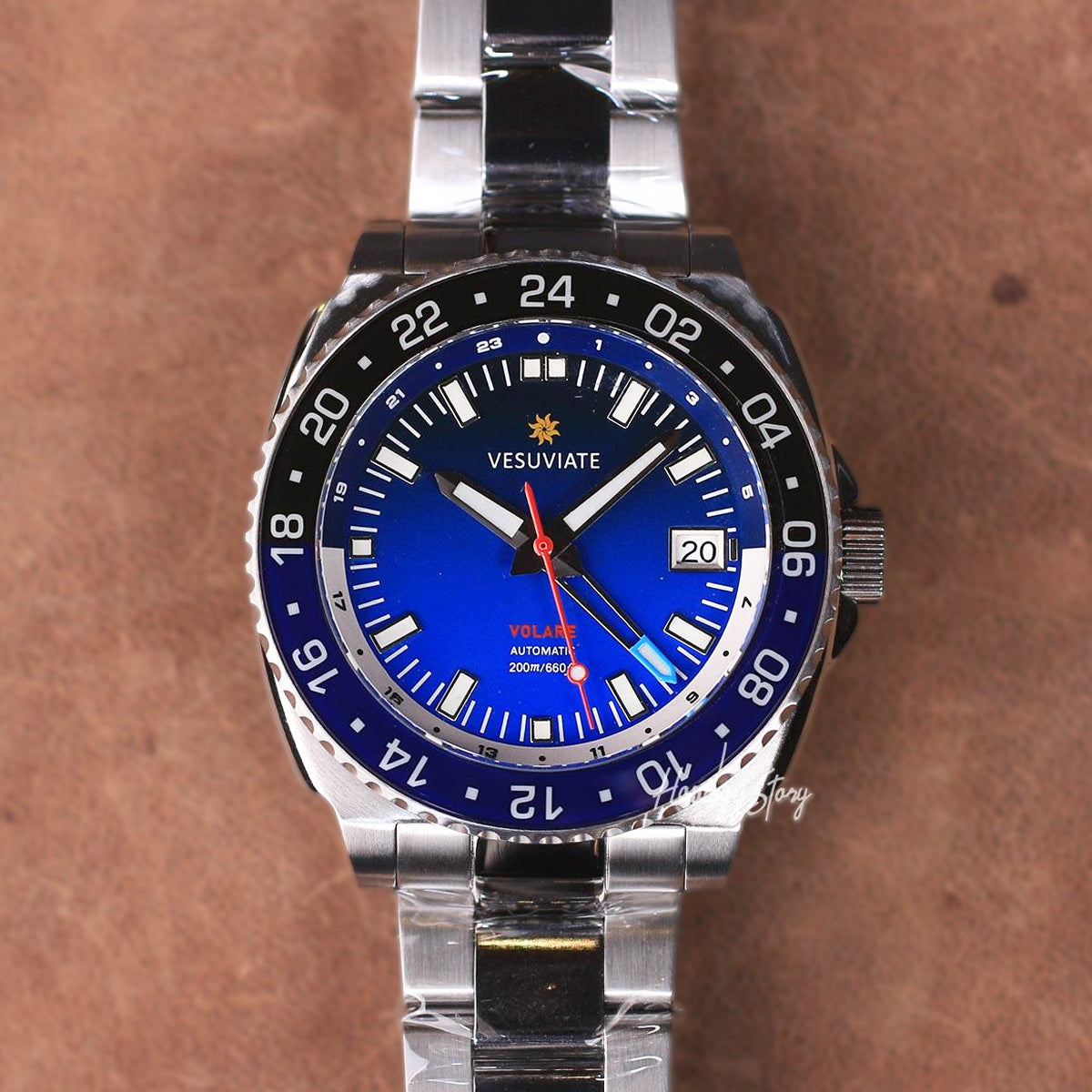 Vesuviate Volare 41mm GMT Blue Dial - Horology Story Youtube Store