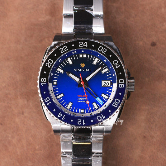 Vesuviate Volare 41mm GMT Blue Dial - Horology Story Youtube Store