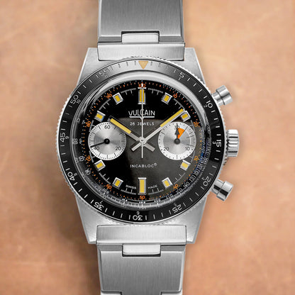 Vulcain Skindiver Chronograph Black Dial On Bracelet