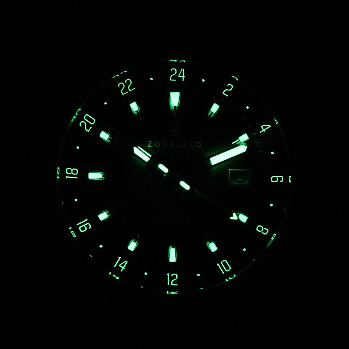 Zorbello G1 Mechanical GMT Degrade Green ZBAF006 - Horology Story Youtube Store