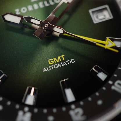 Zorbello G1 Mechanical GMT Degrade Green ZBAF006 - Horology Story Youtube Store