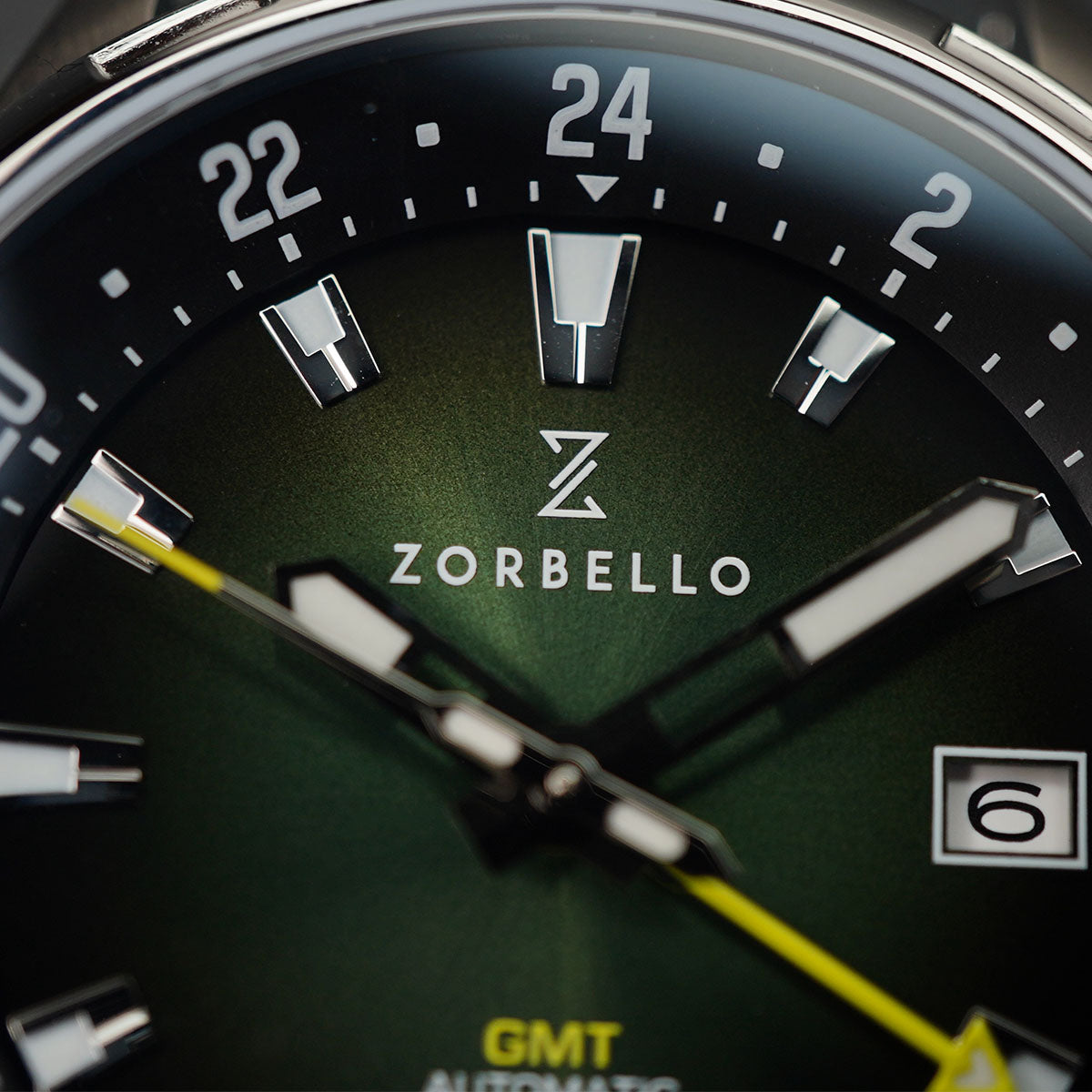 Zorbello G1 Mechanical GMT Degrade Green ZBAF006 - Horology Story Youtube Store