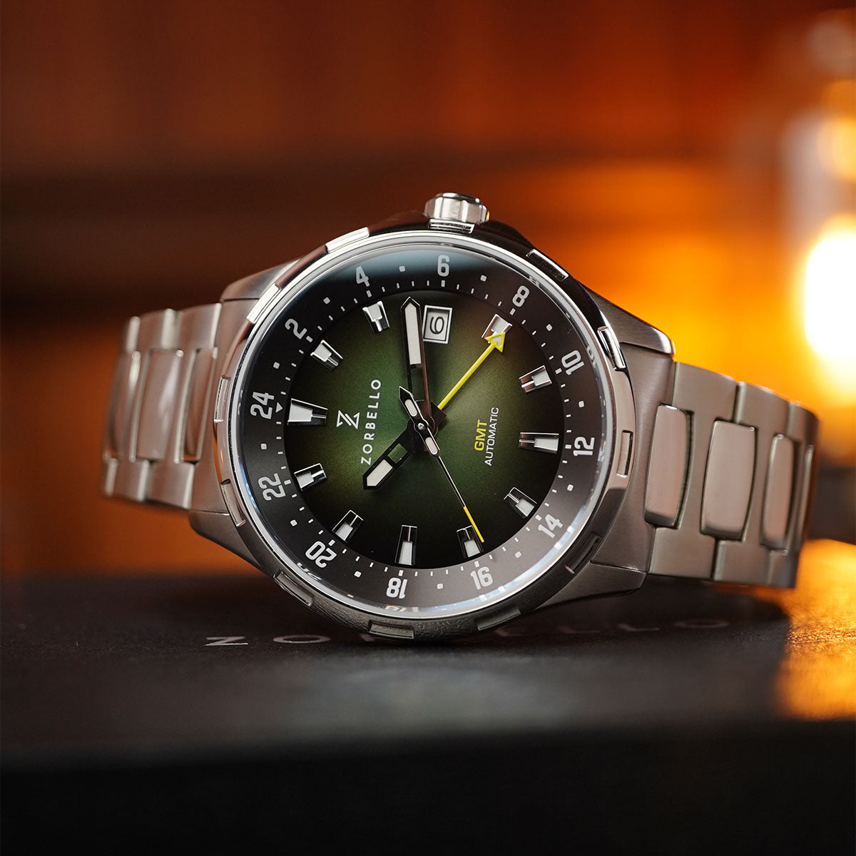 Zorbello G1 Mechanical GMT Degrade Green ZBAF006 - Horology Story Youtube Store