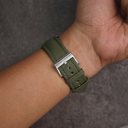 Artem Sailcloth Classic Khaki Green - Green Stitching