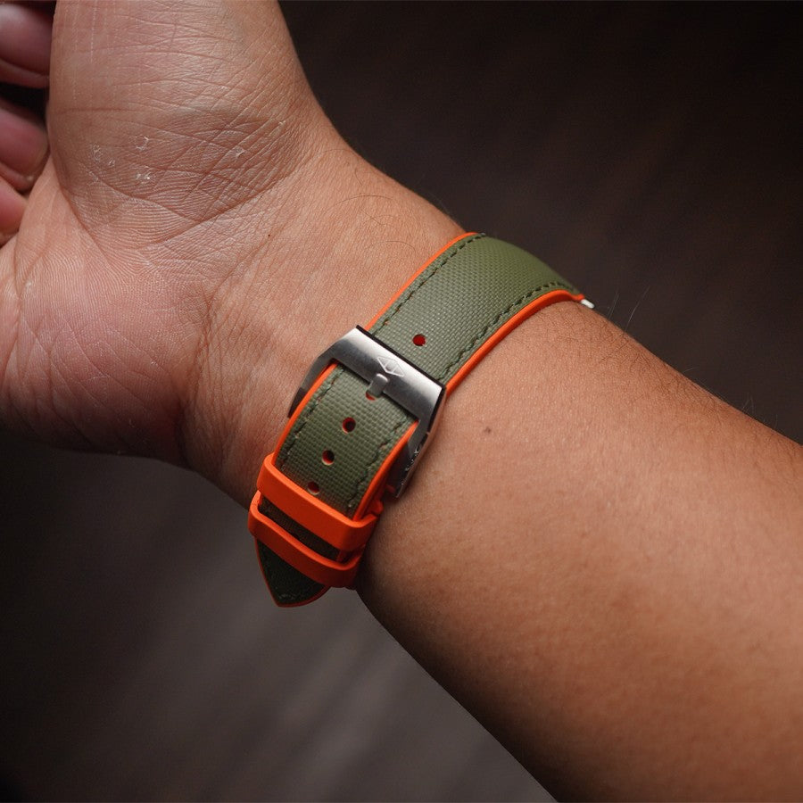 Artem Hydroflex Hybrid FKM Rubber Green/Orange - Green Stiching