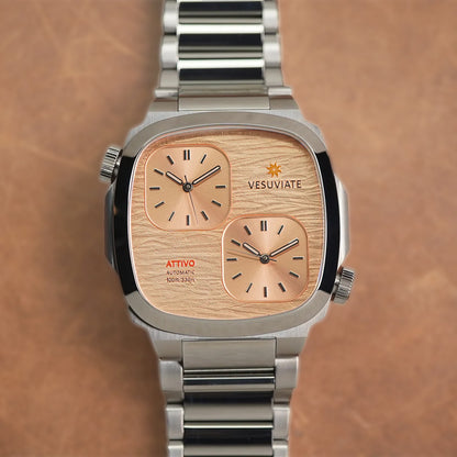 Vesuviate Attivo-Duplex 39mm Rose Gold Dual Dial - Horology Story Youtube Store