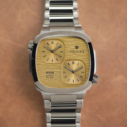 Vesuviate Attivo-Duplex 39mm Yellow Gold Dual Dial - Horology Story Youtube Store