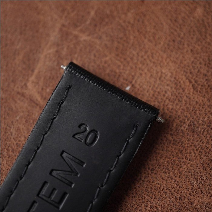 Artem Loop-Less Black - Black Stitching - Horology Story Youtube Store