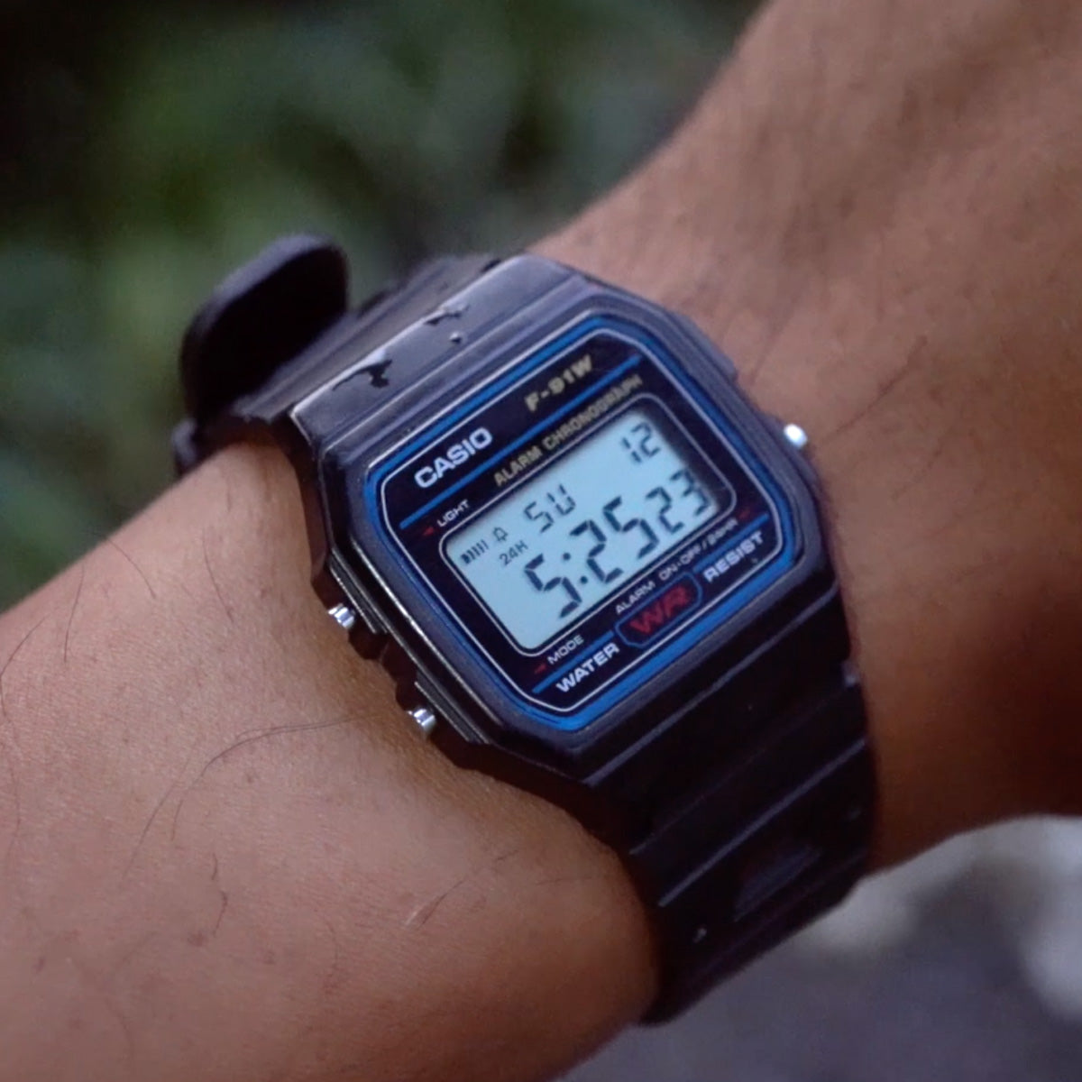 Casio F-91W-1DG Digital Stopwatch On Rubber
