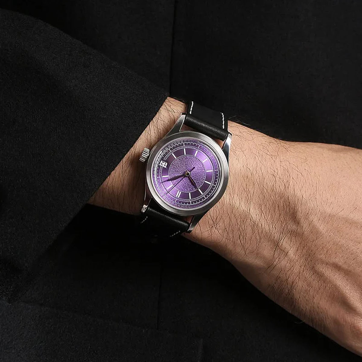 Boderry HOU BD-A13-03 Stainless Steel 80 Hours Power Reserve Purple