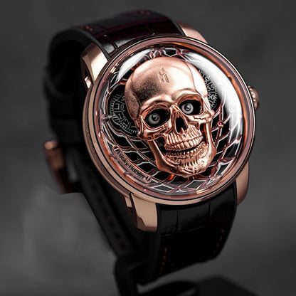 LUCKY HARVEY Skull Automatic Rose Gold - Horology Story Youtube Store
