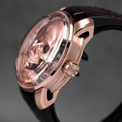 LUCKY HARVEY Skull Automatic Rose Gold - Horology Story Youtube Store