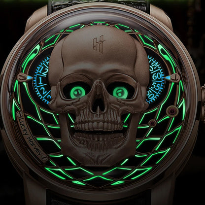 LUCKY HARVEY Skull Automatic Rose Gold - Horology Story Youtube Store