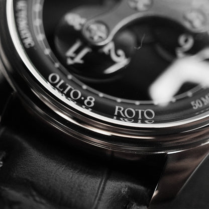 Olto-8 Roto Wandering Hour Midnight Black (Upgraded Dial) - Horology Story Youtube Store