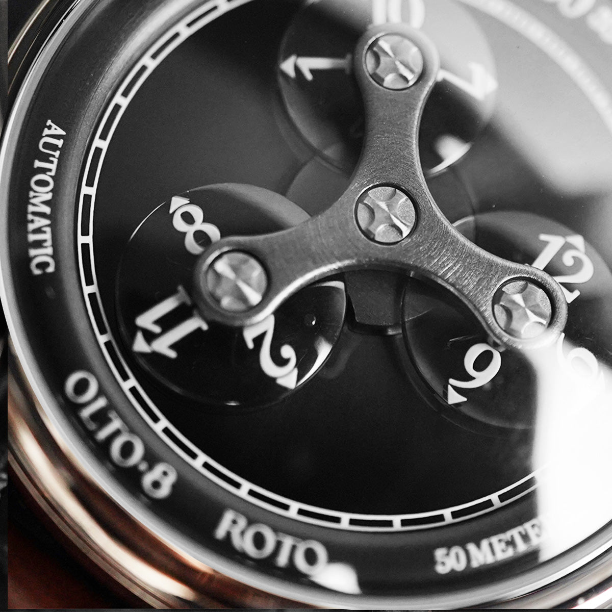 Olto-8 Roto Wandering Hour Midnight Black (Upgraded Dial) - Horology Story Youtube Store