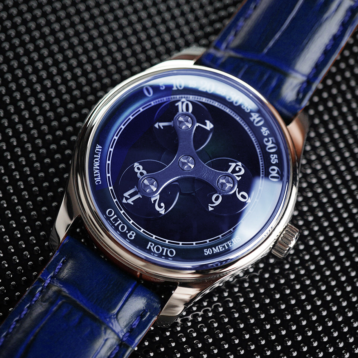 Olto-8 Roto Wandering Hour Ocean Blue (Upgraded Dial) - Horology Story Youtube Store