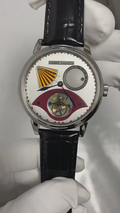 Vager Hauers Clown Tourbillon White Dial