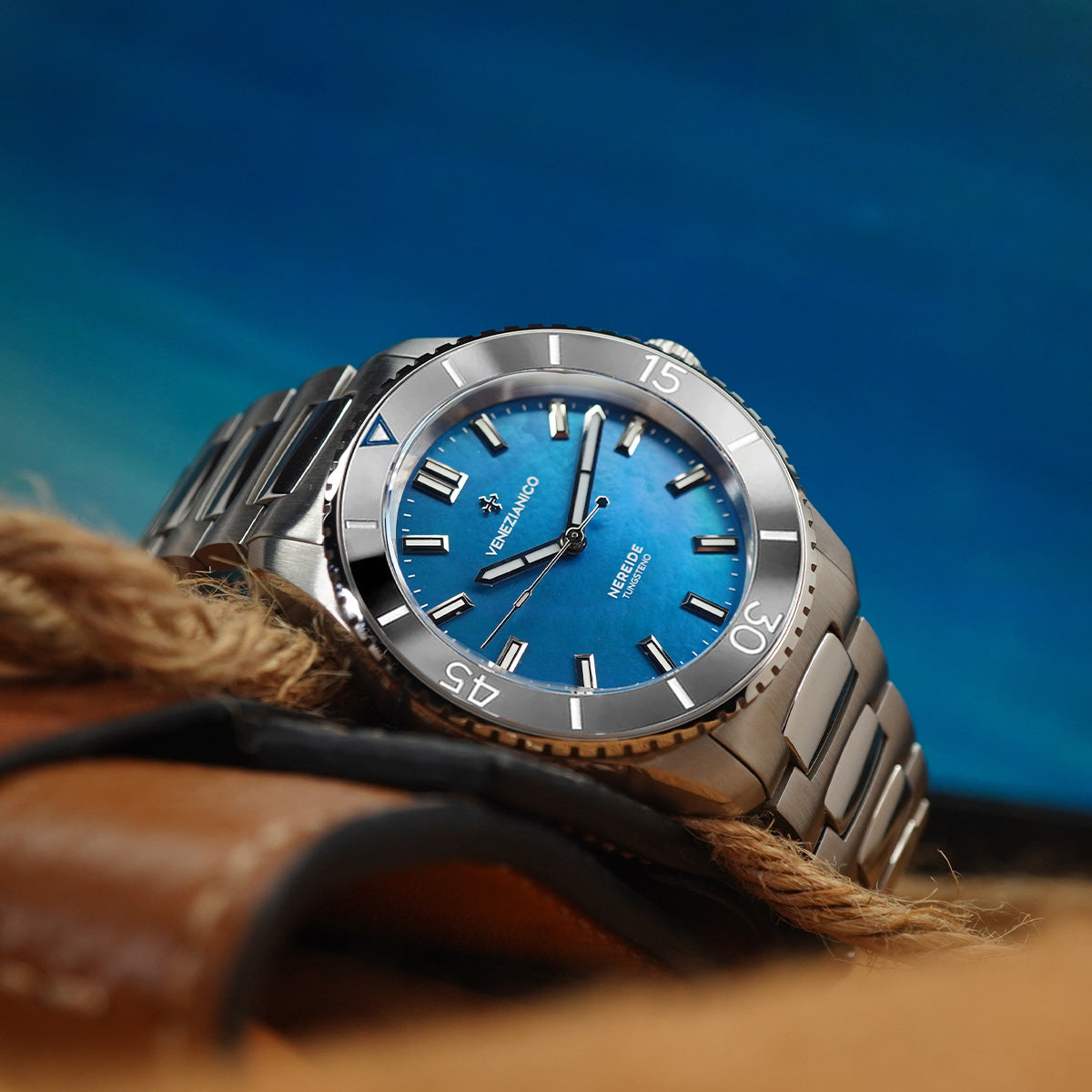 Venezianico Nereide 39mm Tungsteno 3121541C Blue MOP Dial - Horology Story Youtube Store