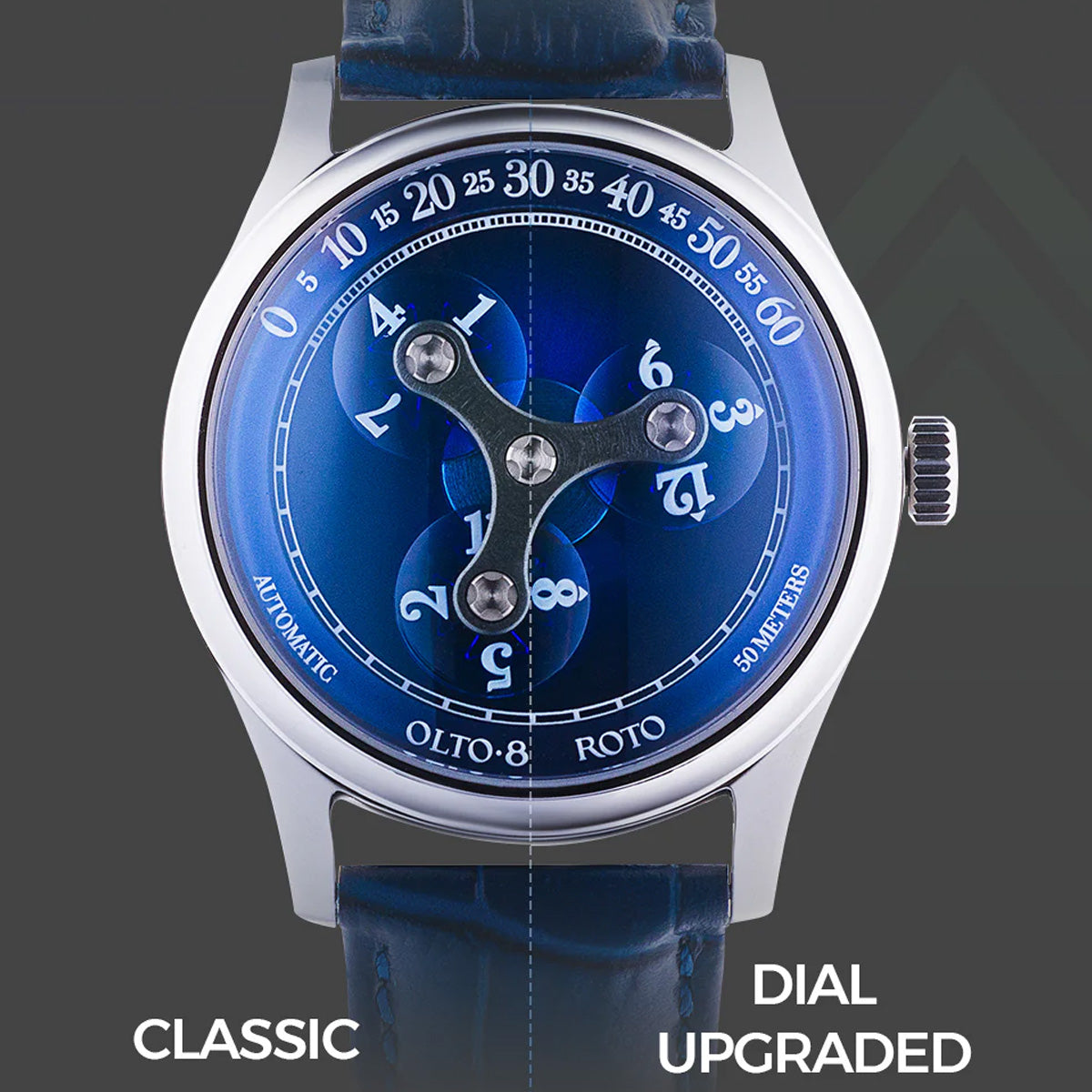 Olto-8 Roto Wandering Hour Ocean Blue (Upgraded Dial) - Horology Story Youtube Store