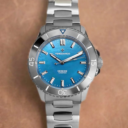 Venezianico Nereide 39mm Tungsteno 3121541C Blue MOP Dial - Horology Story Youtube Store