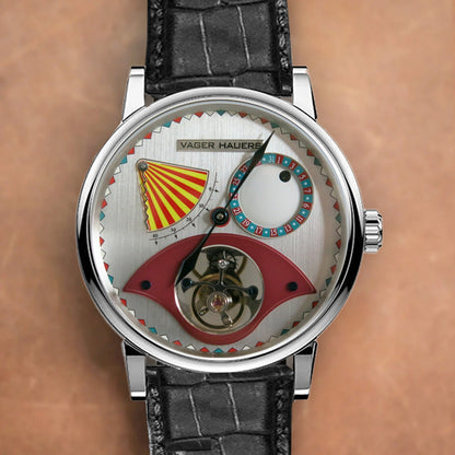Vager Hauers Clown Tourbillon White Dial