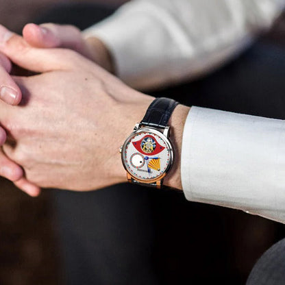 Vager Hauers Clown Tourbillon White Dial